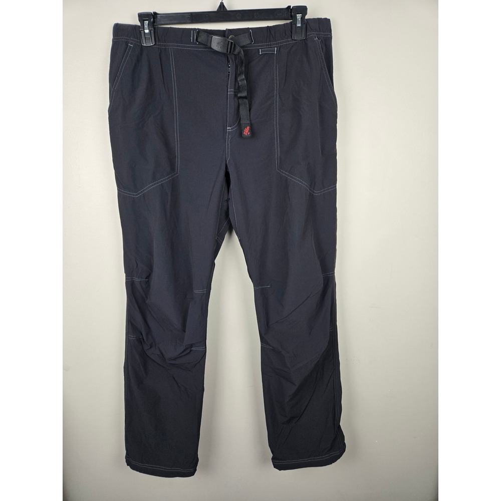 Gramicci Mens XL Black Nylon Spandex Climbing Hiking Pants Integrated Belt 32L